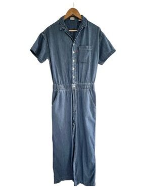 levi’s denim jumpsuit blue utility romper medium